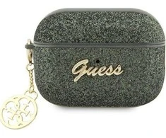 Apple AirPods Pro 2 Guess Glitter Flake 4G Charm (GUAP2GLGSHA) ausinių dėklas žalios spalvos