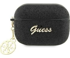 Apple AirPods Pro 2 Guess Glitter Flake 4G Charm (GUAP2GLGSHK) ausinių dėklas juodos spalvos