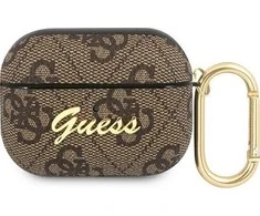 Dėklas GUESS GUAP4GSMW AIRPODS PRO COVER BRONZE/BROWN 4G SCRIPT METAL COLLECTION