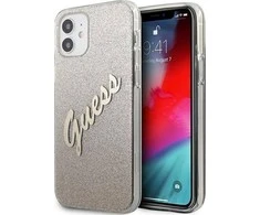 Dėklas GUESS GLITTER GRADIENT SCRIPT IPHONE 12 MINI GOLD