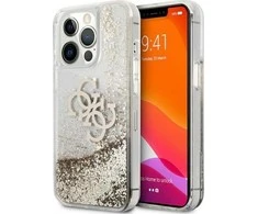 Apple iPhone 13 Pro Max Guess Hardcase 4G Big Liquid Glitter (GUHCP13XLG4GGO) telefono dėklas aukso spalvos