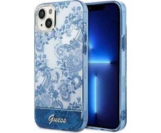 Apple iPhone 14 Plus Guess dėklas Porcelain Collection mėlynos spalvos