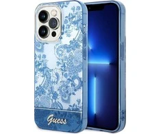 Apple iPhone 14 Pro Max Guess dėklas Porcelain Collection mėlynos spalvos