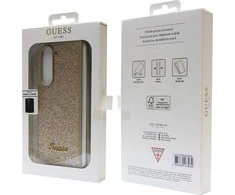 Guess GUHCZFD5HGGSHD F946 Z Fold5 auksinis kietas dėklas Glitter Script