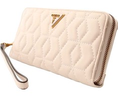 Guess, Elenia, tekstilės piniginė, SLG Large Zip, akmens spalvos, moterims
