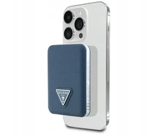 Guess Grūdinto trikampio indukcinis išorinis akumuliatorius 5000mAh 15W USB-C MagSafe mėlynas