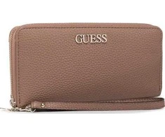Guess, Alby, Textile Wallet, SLG Large Zip, rusvai gelsvas, For Women