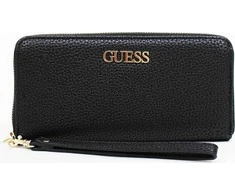Guess, Alby, Tekstilinė Piniginė, SLG Didelis Užtrauktukas, Juodas, Moterims
