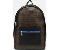 Guess, Dan, Synthetic Leather, Textile Backpack, Juodas/Brown, For Men