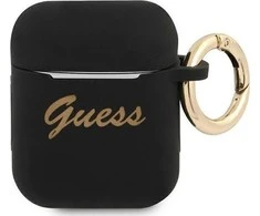 Guess telefono dėklas AirPods GUA2SSSK juodas Silikoninis Vintage Script