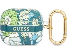 Apple AirPods 3 ausinių dėklas Guess AirPods Flower Strap Collection (GUA3HHFLN) žalios spalvos