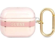Apple AirPods 3 ausinių dėklas Guess AirPods Strap Collection (GUA3HHTSP) rožinės spalvos