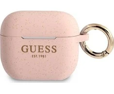Dėklas Guess GUA3SGGEP AirPods 3 dangtelis rožinis / rožinis silikoninis blizgus