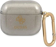 Dėklas GUESS GUA3UCG4GK AIRPODS 3 COVER Juodas GLITTER COLLECTION