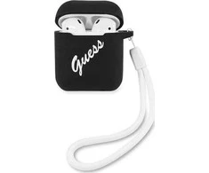 Apple AirPods Guess silikoninis Vintage (GUACA2LSVSBW) ausinių dėklas juodos spalvos