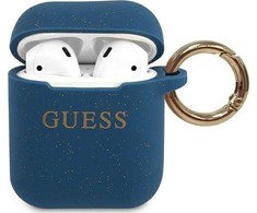 Apple AirPods Guess silikoninis Glitter (GUACCSILGLBL) ausinių dėklas mėlynos spalvos