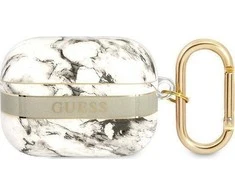 Apple AirPods Pro ausinių dėklas Guess AirPods Marble Strap Collection (GUAPHCHMAG) pilka