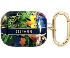Guess dėklas, skirtas Airpods Pro GUAPHHFLB mėlynos spalvos Flower