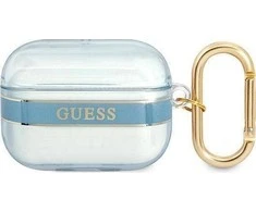 Apple AirPods Pro ausinių dėklas Guess AirPods Strap Collection (GUAPHHTSB) mėlynos spalvos