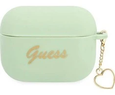 Apple AirPods Pro Guess silikoninis Charm Heart Collection (GUAPLSCHSN) ausinių dėklas žalios spalvos