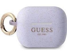 Apple AirPods Pro Guess silikoninis Glitter (GUAPSGGEU) ausinių dėklas violetinės spalvos