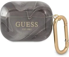 Dėklas GUESS GUAPUNMK AIRPODS PRO COVER Juodas MARBLE COLLECTION