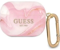 Guess GUAPUNMP AirPods Pro dangtelis rožinės/rožinės spalvos marmuro kolekcija