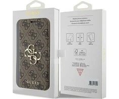 Guess 4G Metal Logo Apple iPhone 15 Pro - dėklas telefonui rudos spalvos