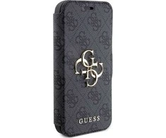 Dėklas Guess GUBKP15L4GMGGR Apple iPhone 15 Pro 6.1″ pilkos spalvos book 4G Metal Logo