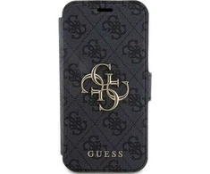 Dėklas Guess GUBKP15L4GMGGR Apple iPhone 15 Pro 6.1″ pilkos spalvos book 4G Metal Logo