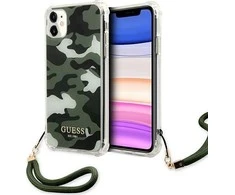 Guess telefono dėklas iPhone 11 GUHCN61KSARKA khaki hard telefono dėklas Camo Collection