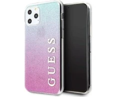 Guess dėklas, skirtas iPhone 11 Pro Max GUHCN65PCUGLPBL rožinės-mėlynos spalvos kietas dėklas Glitter Gradient