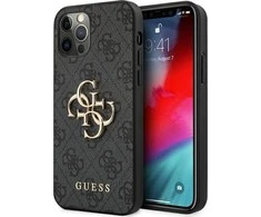 Guess GUHCP12L4GMGGR Apple iPhone 12 Pro Max 6.7" dėklas telefonui pilkos spalvos 4G Big Metal Logo