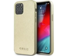 Apple iPhone 12 Pro Max Guess dėklas Iridescent (GUHCP12LIGLGO) aukso spalvos