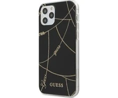 Guess Gold Chain - dėklas skirtas Apple iPhone 12 Pro Max Juodas