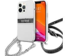 Dėklas Guess GUHCP13LKC4GBSI iPhone 13 Pro / 136,1" Transparent hardcase 4G Pilkas Strap Sidabrinis Chain