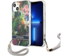 Guess Flower Cord - dėklas skirtas Apple iPhone 13 Mėlyna
