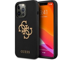 Dėklas Guess GUHCP13XLS4GGBK iPhone 13 Pro Max6,7" juoda/juodas hard case Silicone 4G Logo