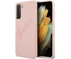 Samsung Galaxy S21 Ultra Guess dėklas Script Vintage (GUHCS21LLSVSPI) rožinės spalvos