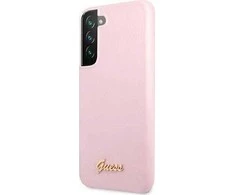 Guess GUHCS22MLSLMGLA S22+ S906 lavender kietas dėklas Silicone Script Metal Logo