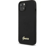Dėklas GUESS Hardcase Script Gold Logo Back Cover, Apple, iPhone 13, Juodas, 6.1 "