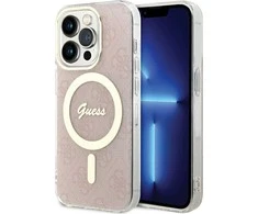 Guess GUHMP15LH4STP Apple iPhone 15 Pro 6.1″ rožinės spalvos kietas dėklas IML 4G MagSafe