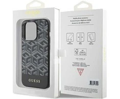 Guess GUHMP15XHGCFSEK Apple iPhone 15 Pro Max 6.7″ juodos spalvos kietas dėklas GCube Stripes MagSafe