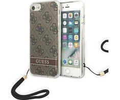 Apple iPhone SE 2022 / SE 2020 / 7 / 8 Guess dėklas 4G Print Strap (GUOHCI8H4STW) rudos spalvos