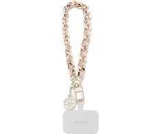 Guess GUOUCHSAMC4P Universal Hand Strap rožinės spalvos Saffiano Chain 4G Charm