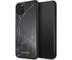 Dėklas Guess GUHCN65HYMABK iPhone 11 Pro Max juoda/juodas Marble Glass