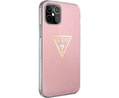Apple iPhone 12 Mini Guess dėklas Metallic Collection (GUHCP12SPCUMPTPI) rožinės spalvos