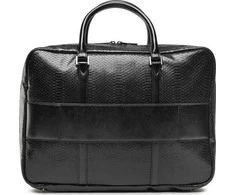 Guess, Guess, Leather, Leather Briefcase, Nešiojamas kompiuteris Compartiment, Juodas, 40 x 30 x 9 cm, For Men