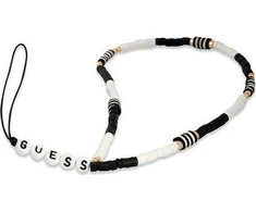 Guess pakabukas GUSTBCKH telefono dirželis juodai baltos spalvos Heishi Beads