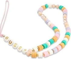 Guess pakabukas GUSTFLWP telefono dirželis rožinės spalvos Heishi Beads